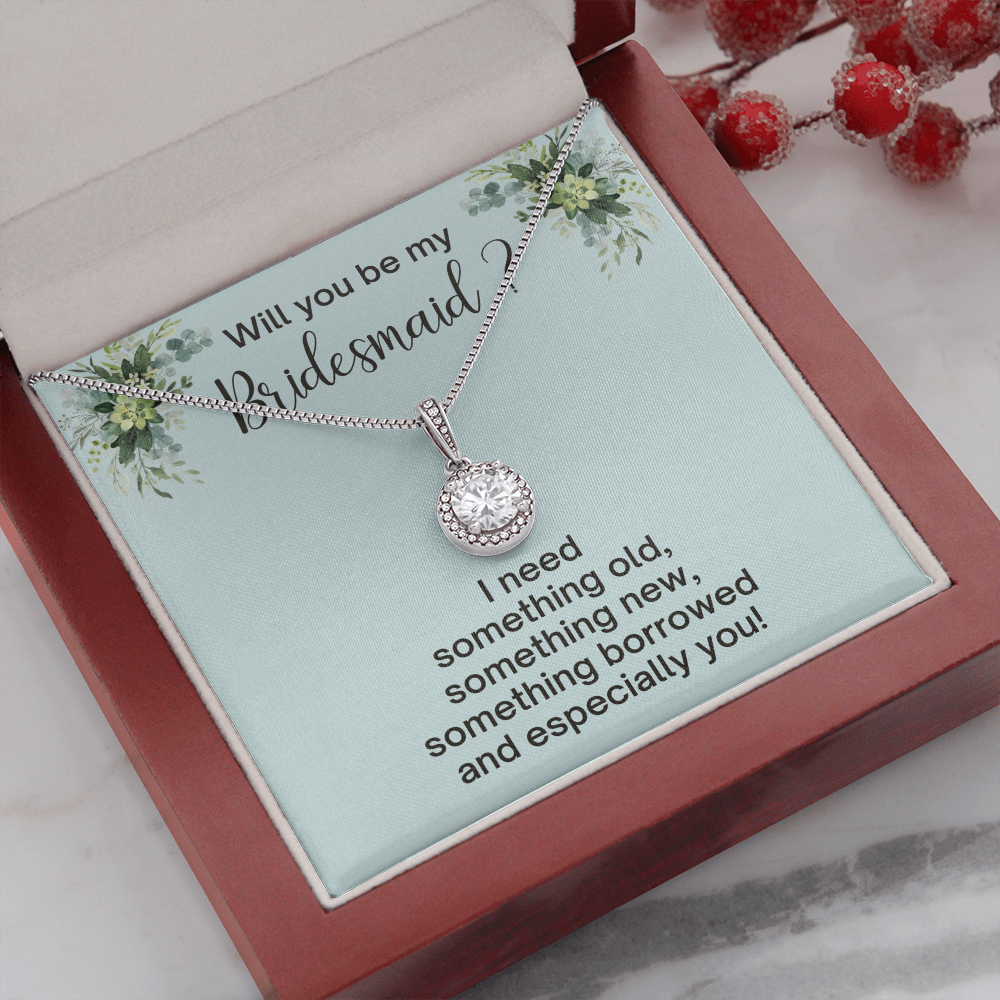Bridesmaid Proposal Gift, CZ Pendant Necklace