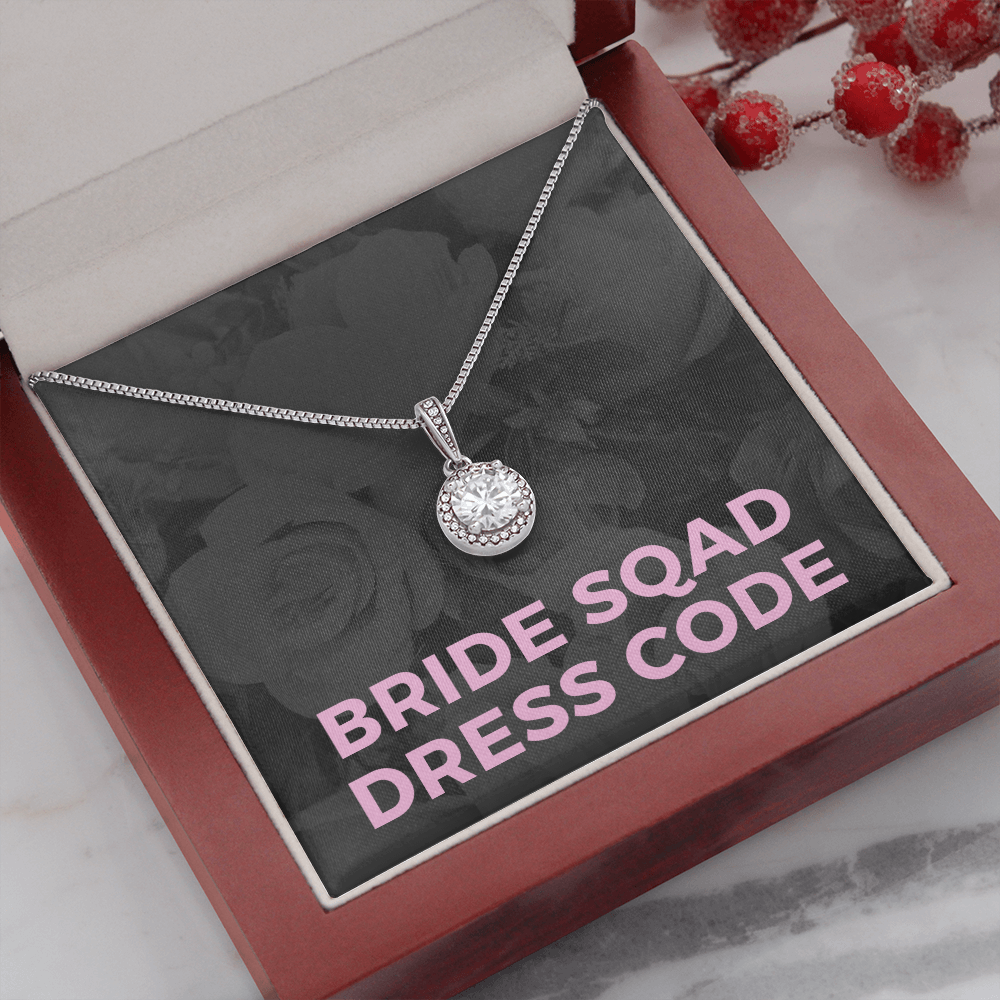 Bride Squad Dress Code, CZ Bridal Party Necklace, Bridesmaid