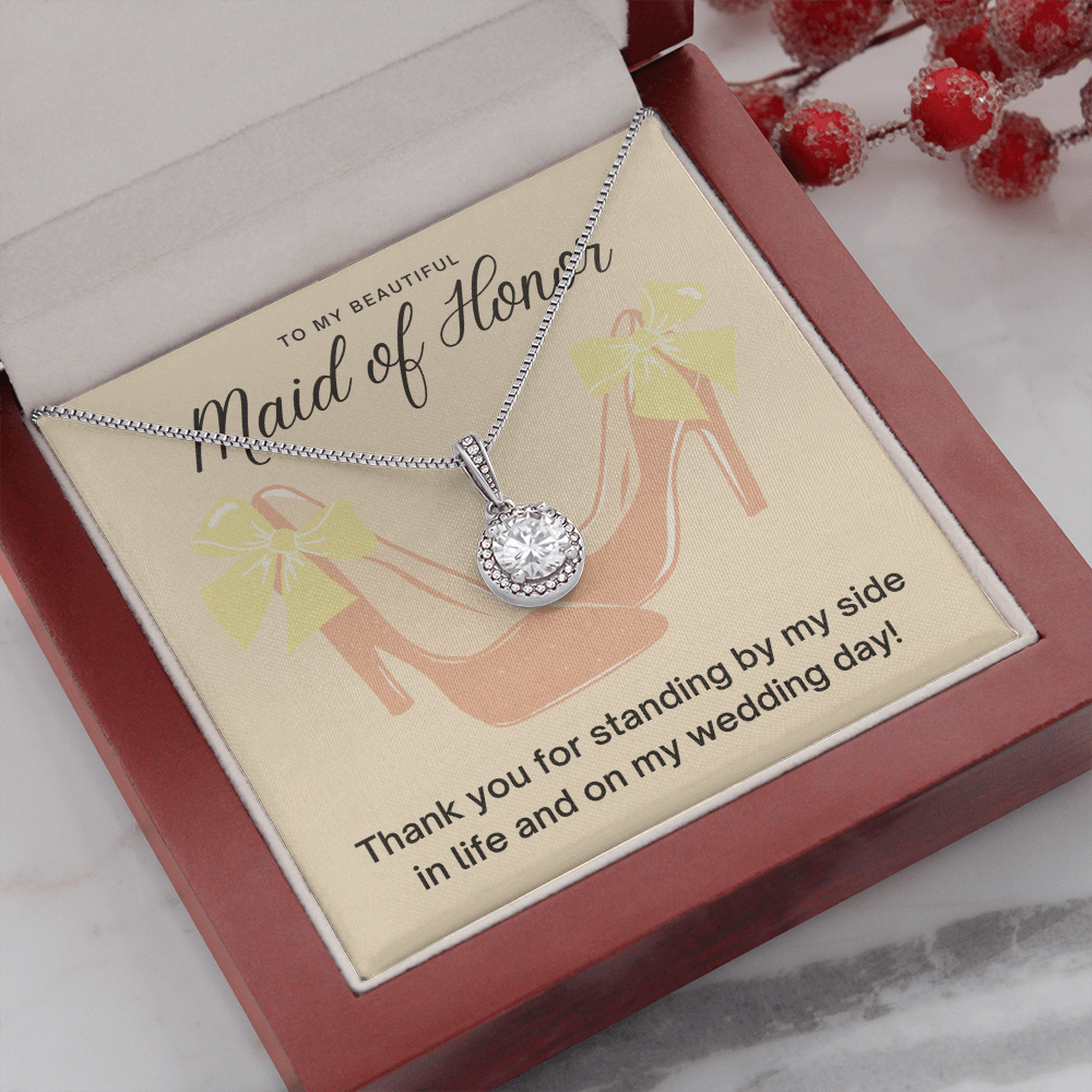 Maid of Honor Thank You Gift, CZ Pendant Necklace