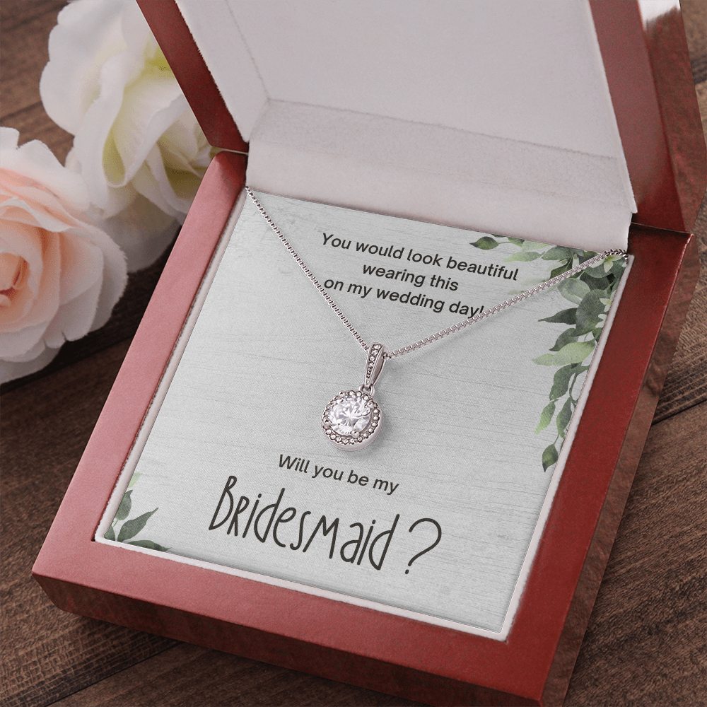 Bridesmaid Proposal Gift, CZ Pendant Necklace