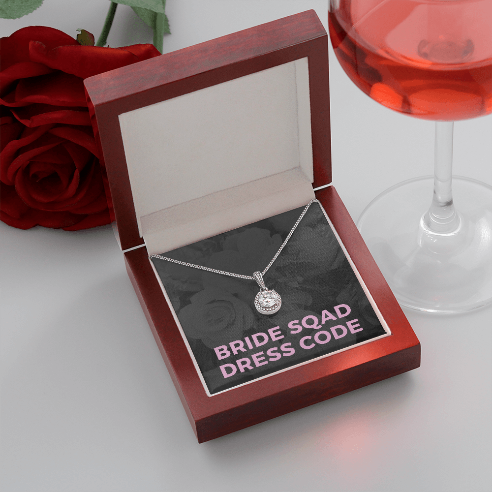 Bride Squad Dress Code, CZ Bridal Party Necklace, Bridesmaid