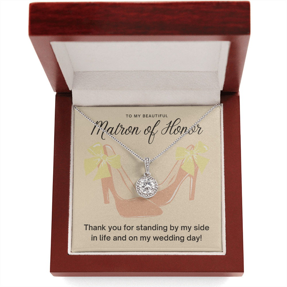 Matron of Honor Thank You Gift, CZ Pendant Necklace