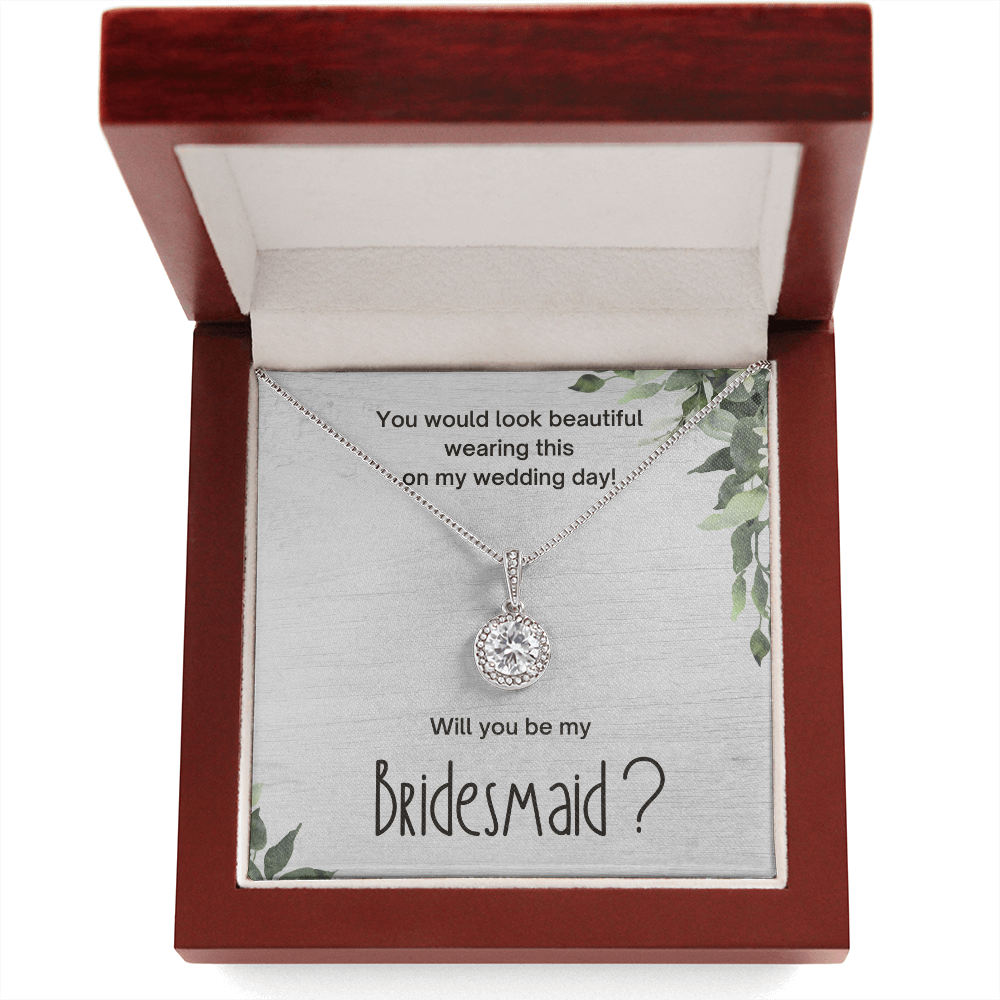 Bridesmaid Proposal Gift, CZ Pendant Necklace