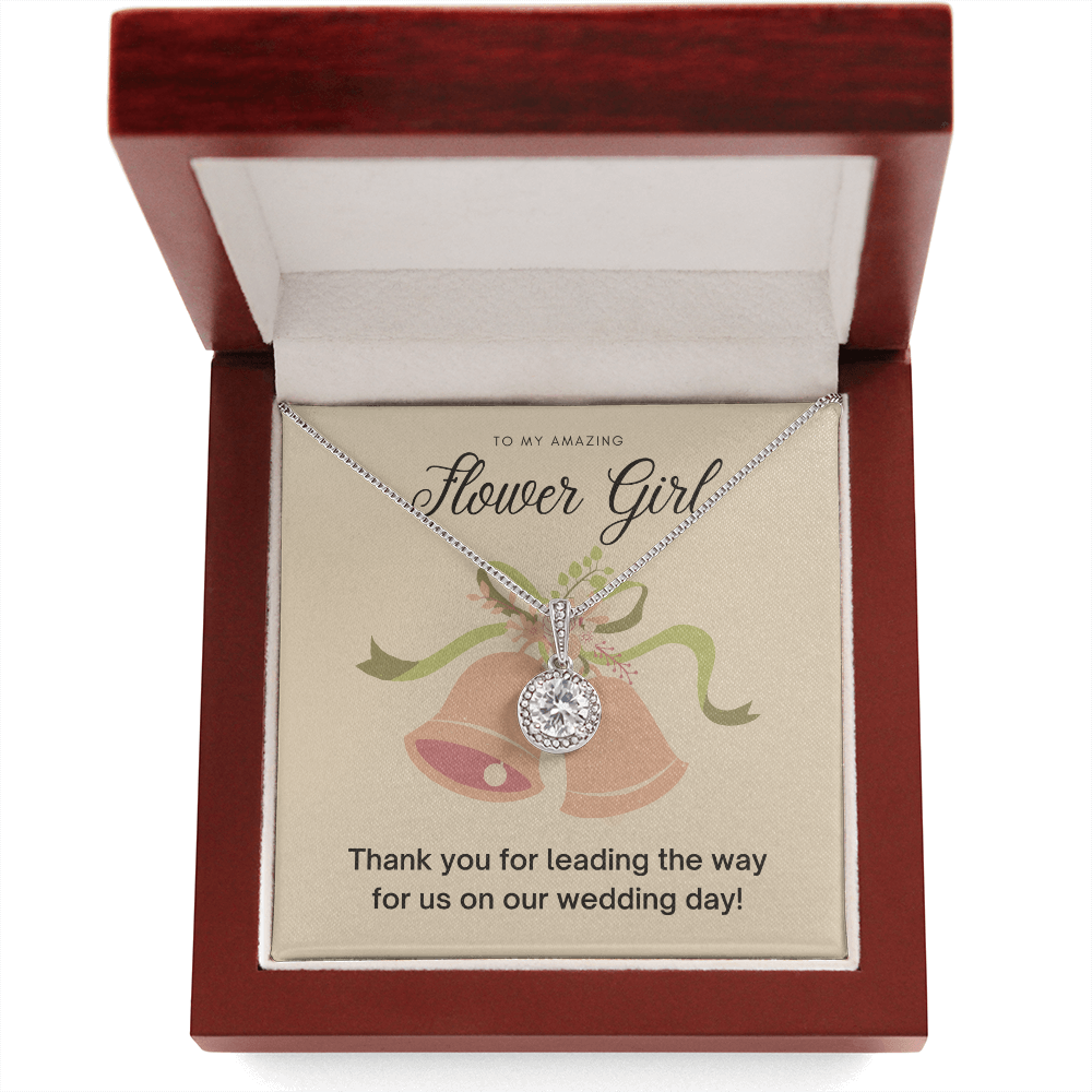 Flower Girl Thank You Gift, CZ Pendant Necklace