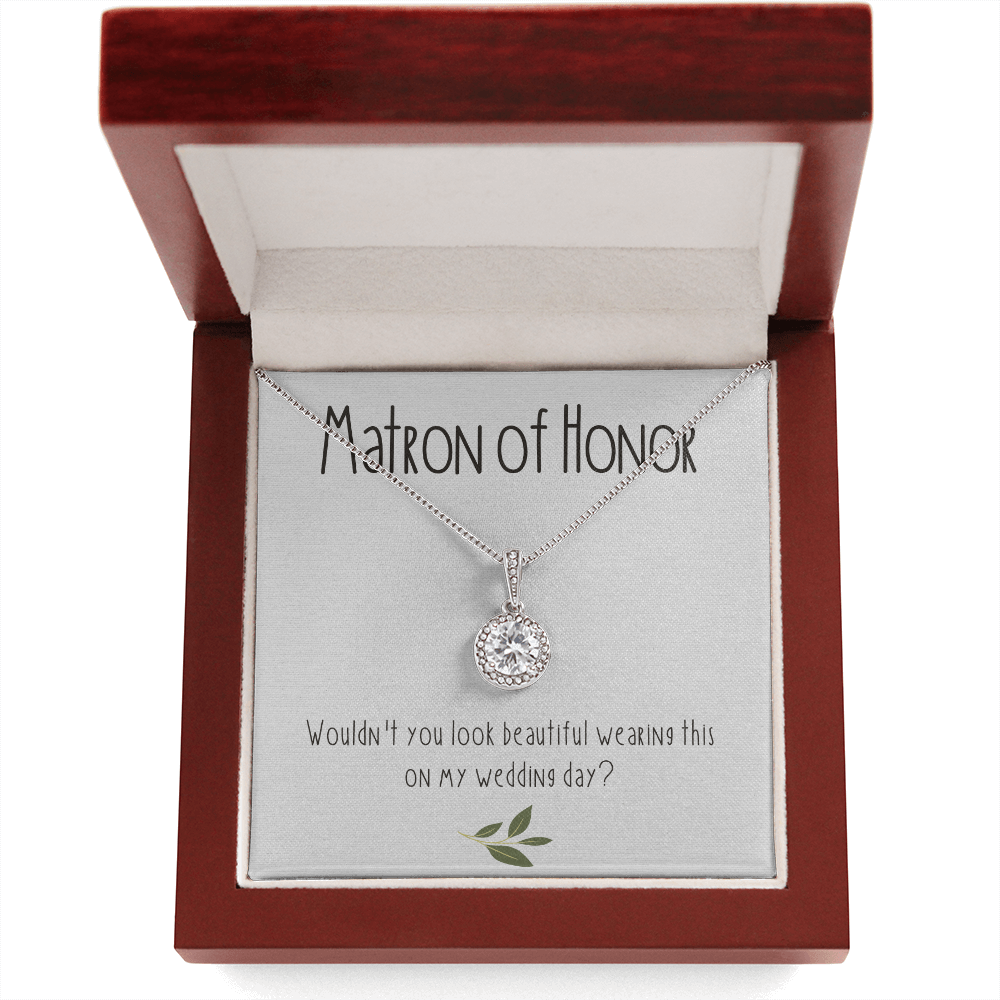 Matron of Honor Gift, CZ Pendant Necklace