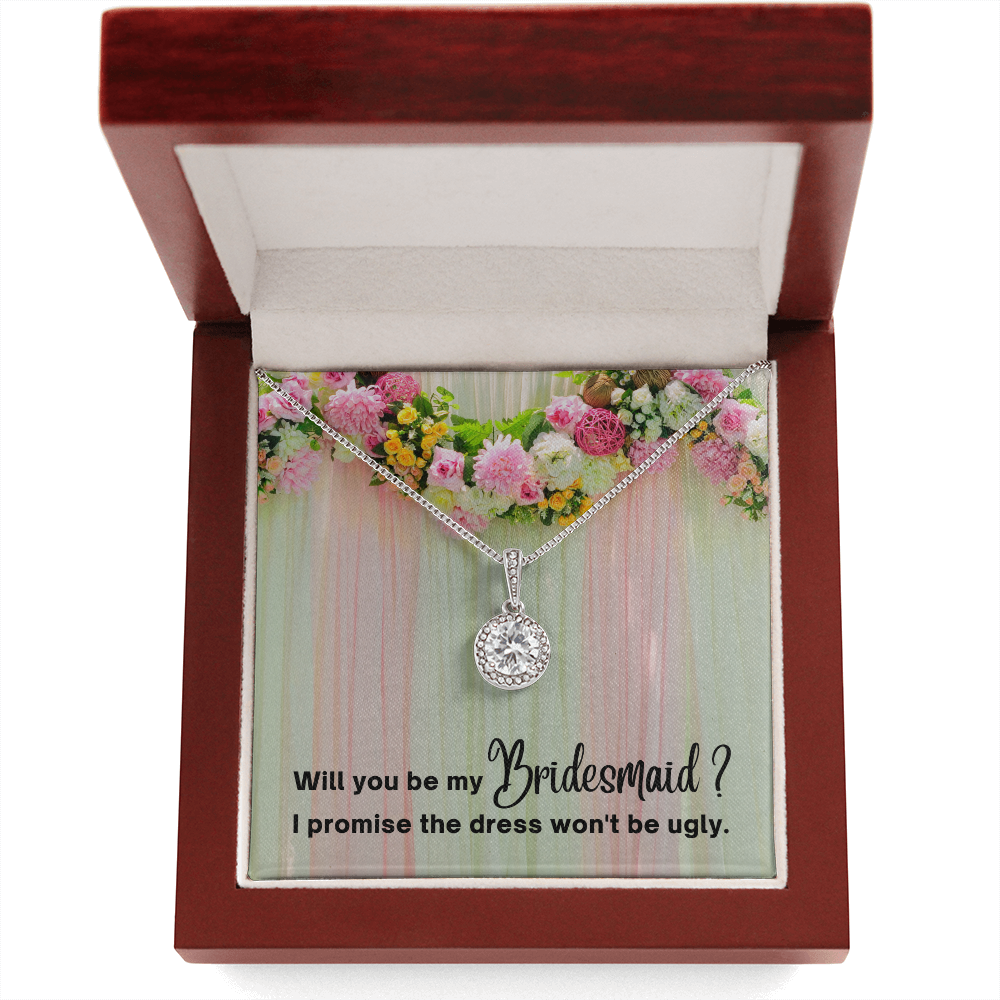 Funny Bridesmaid Proposal Gift, CZ Pendant Necklace