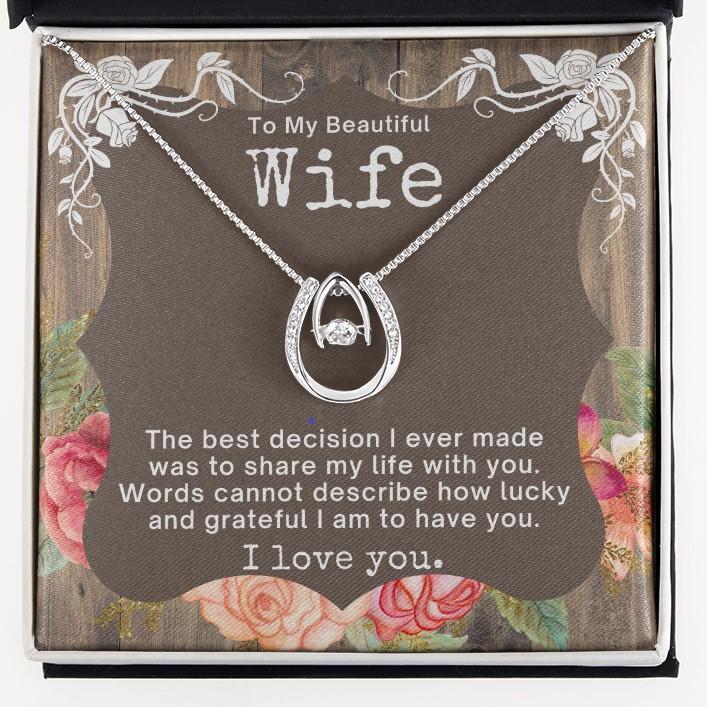 Lucky To Have My Wife, Horseshoe Necklace