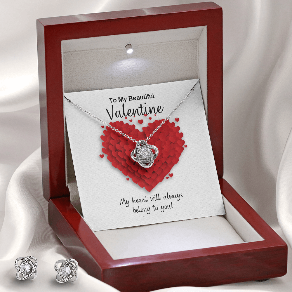 Valentine's Day Gift For Her, Always Belong To You Love Knot Jewelry Set