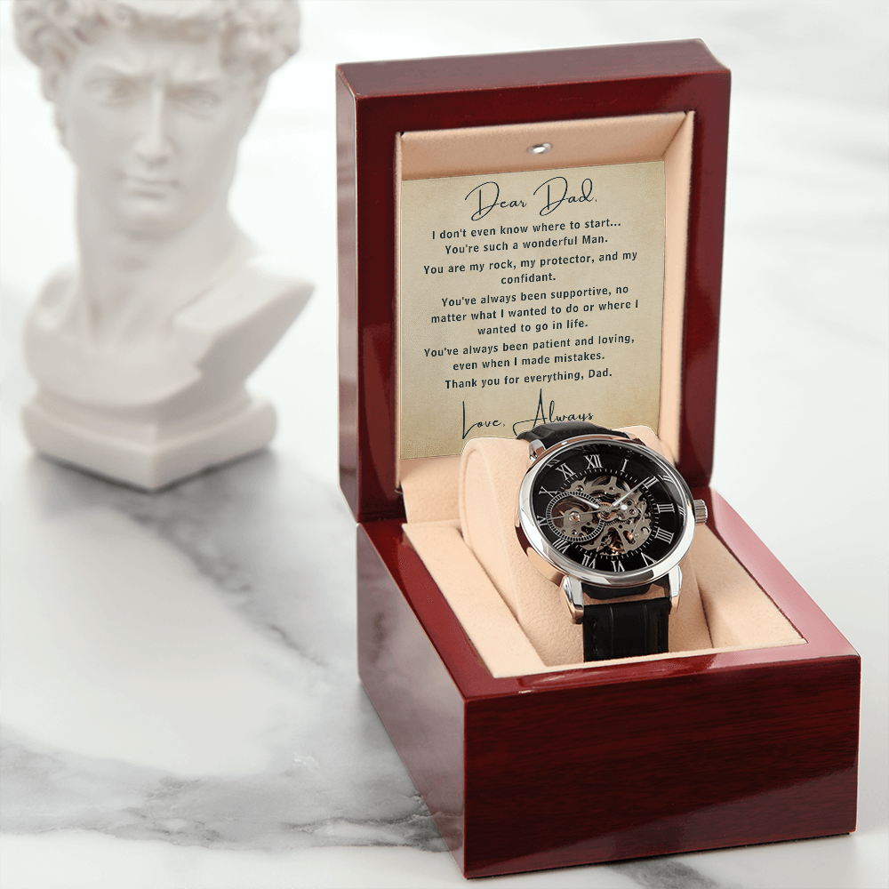 The Openworks Watch With A Heart-felt Message Card For Dad