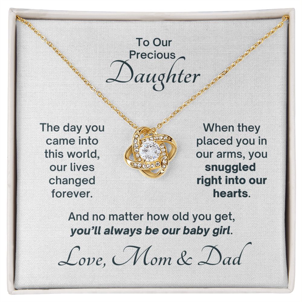 From Mom & Dad, Always My Baby Girl - Love Knot Gift to Daughter