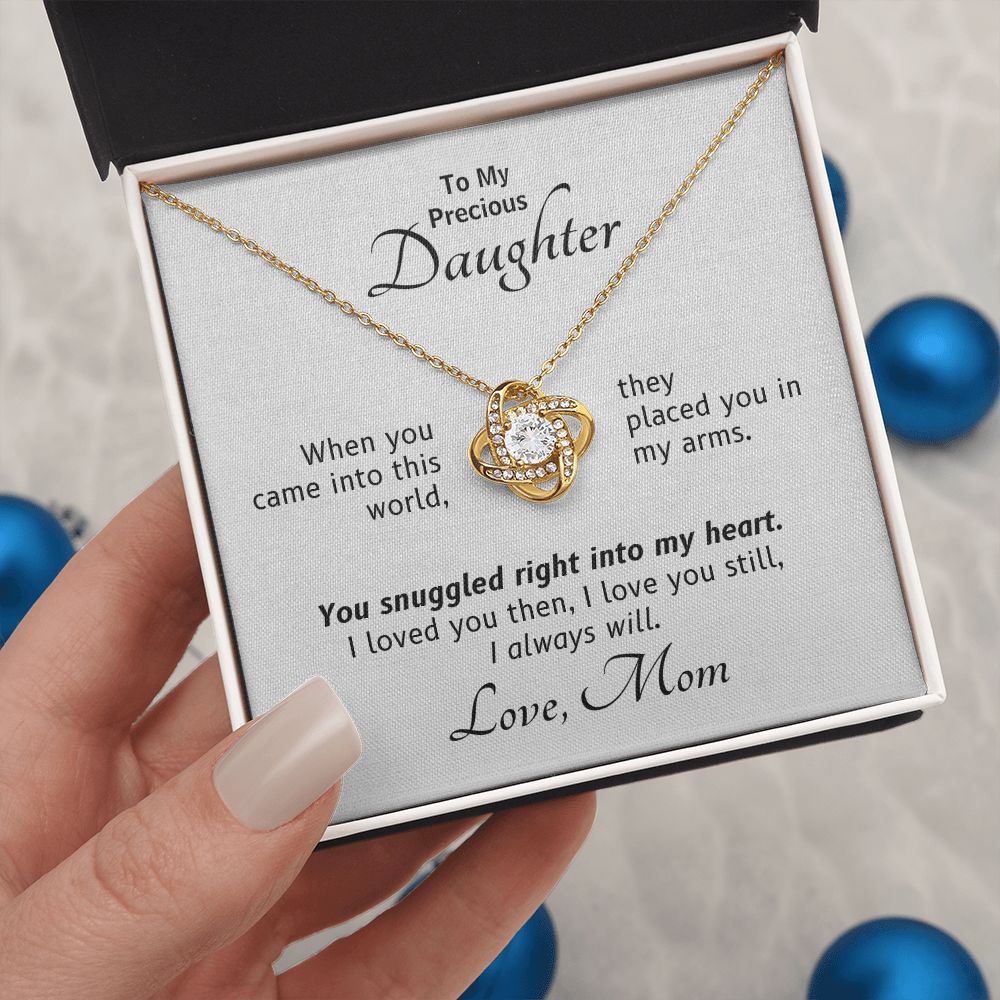 From Mom, I Love You Then Now Always - Love Knot Gift to Daughter