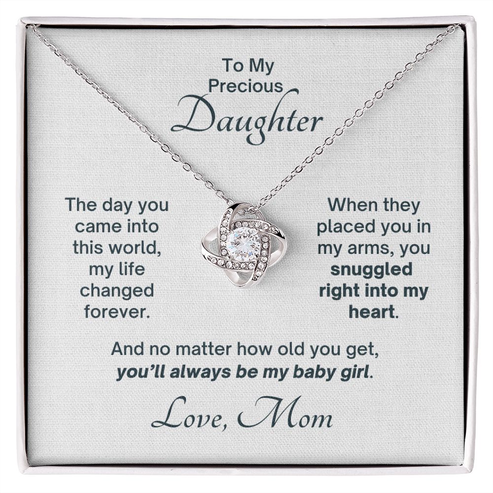 From Mom, Always My Baby Girl - Love Knot Gift to Daughter