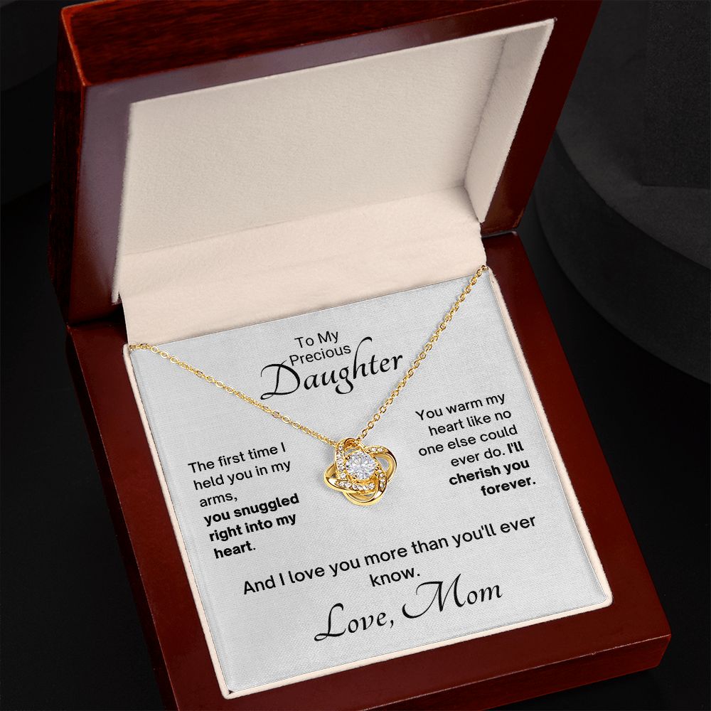 From Mom, I'll Cherish You Forever - Love Knot Gift to Daughter