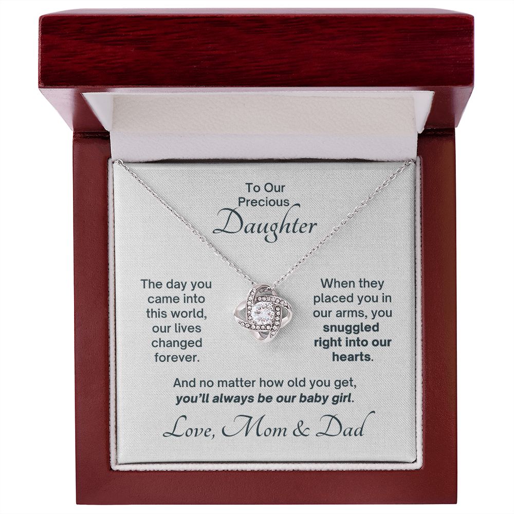 From Mom & Dad, Always My Baby Girl - Love Knot Gift to Daughter