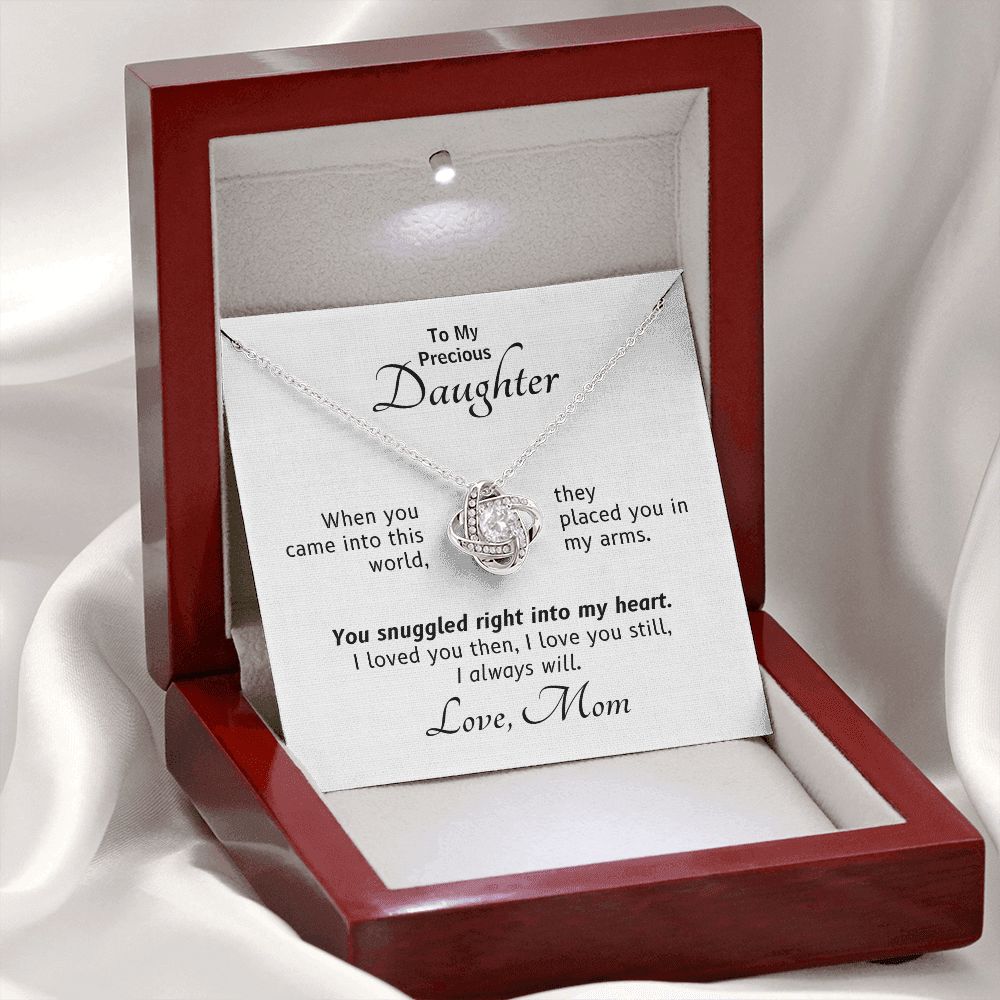 From Mom, I Love You Then Now Always - Love Knot Gift to Daughter