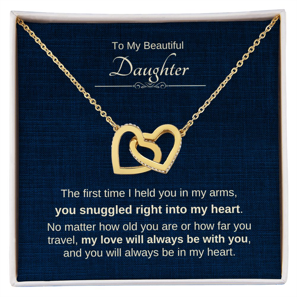My Love Will Always Be With You - Interlocking Hearts Gift From Mom or Dad