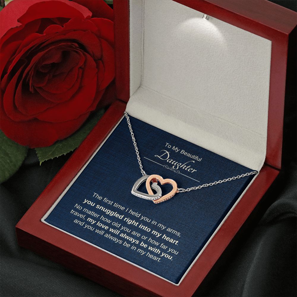 My Love Will Always Be With You - Interlocking Hearts Gift From Mom or Dad