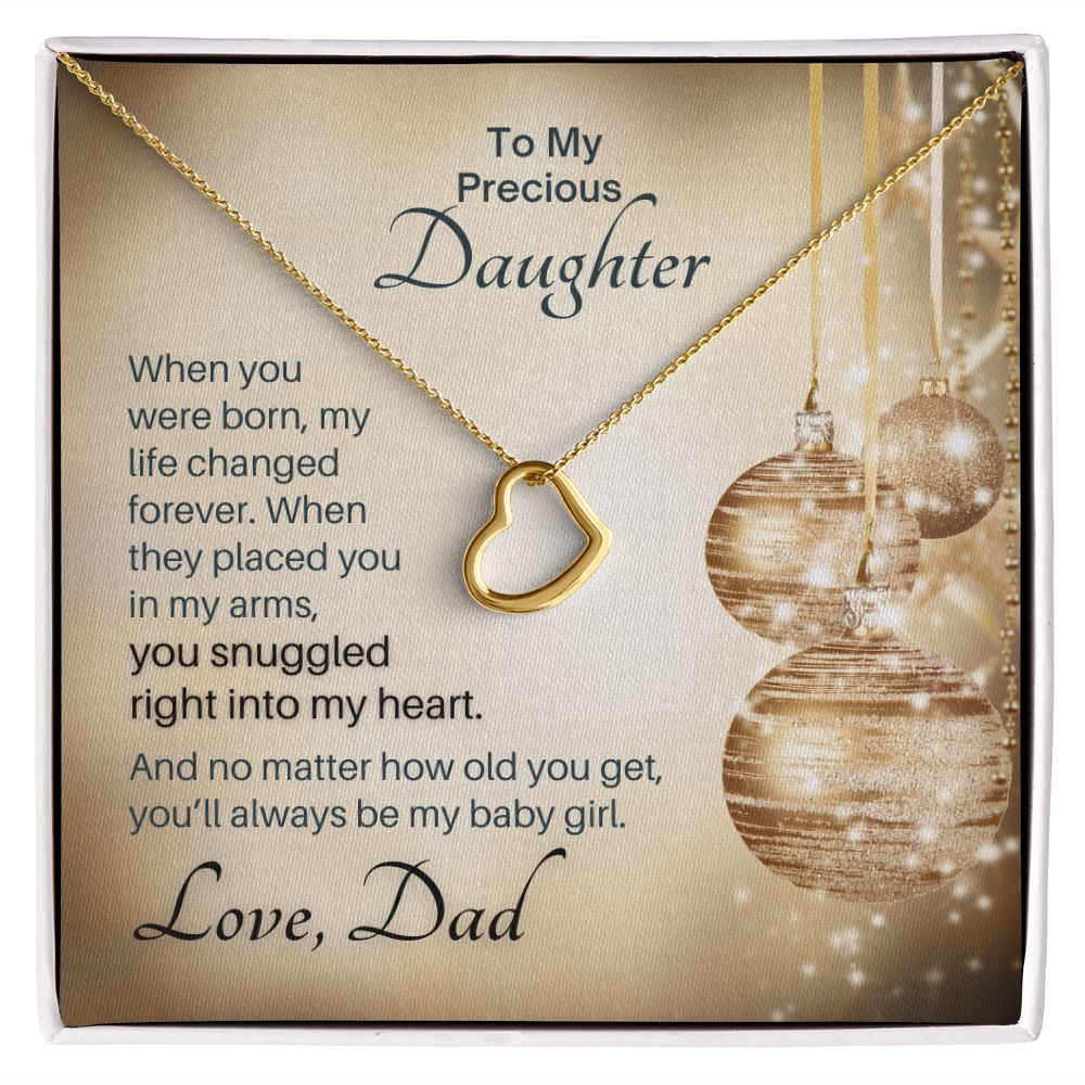 From Dad, You Snuggled Into My Heart - Dainty Heart Gift To Daughter