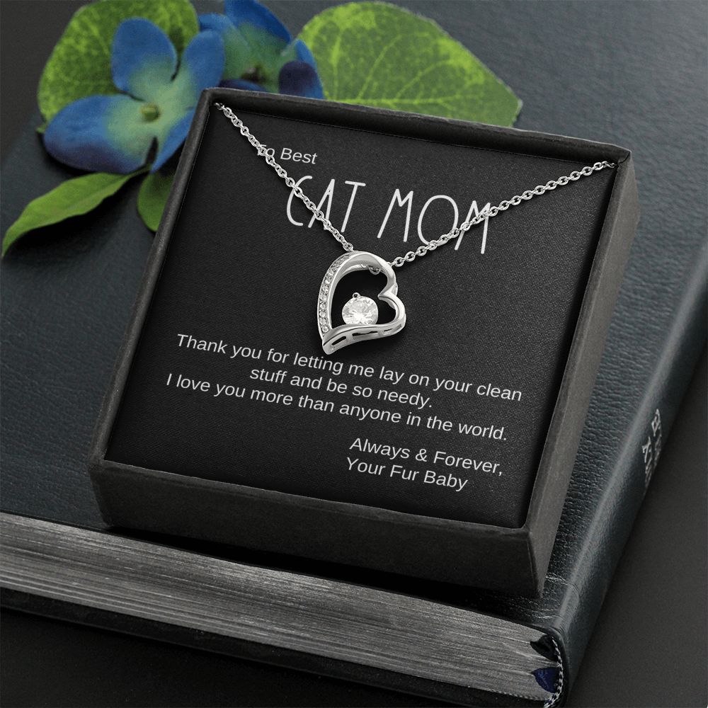 Cat Mom Gift, Forever Love Pendant Necklace