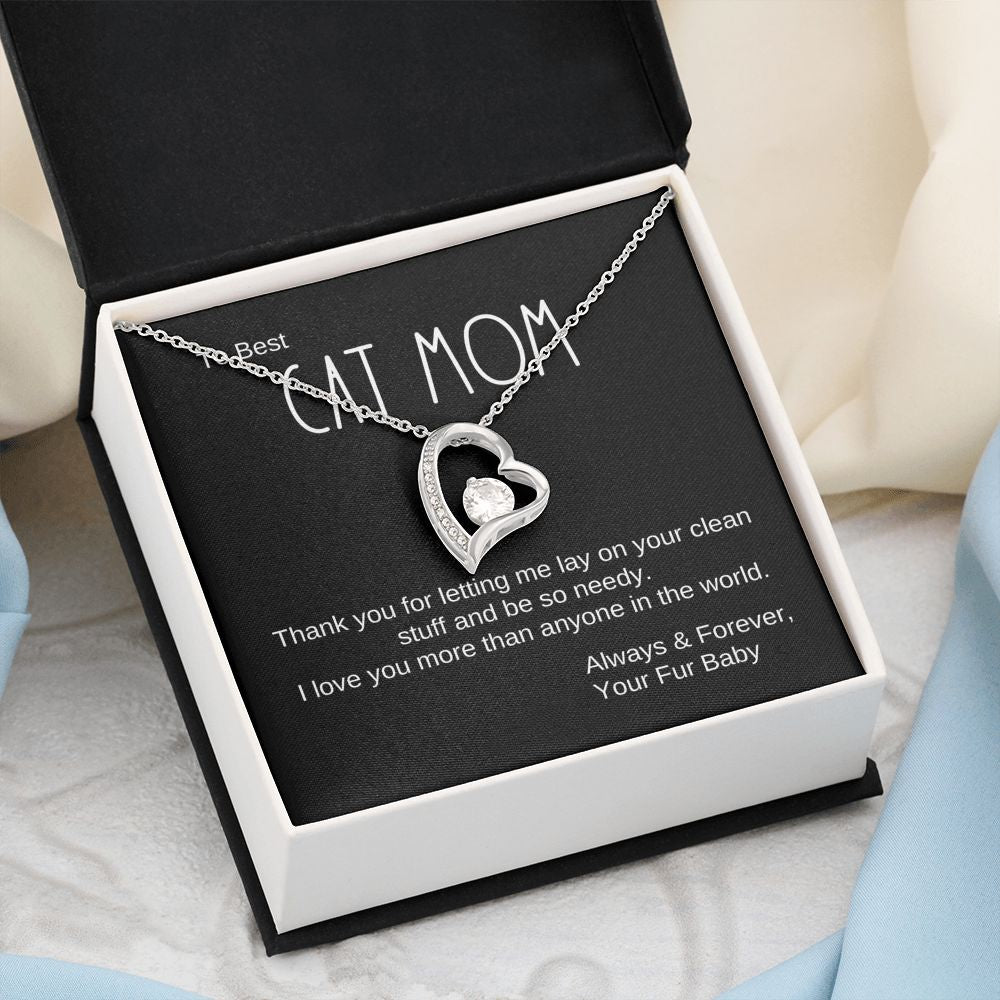 Cat Mom Gift, Forever Love Pendant Necklace