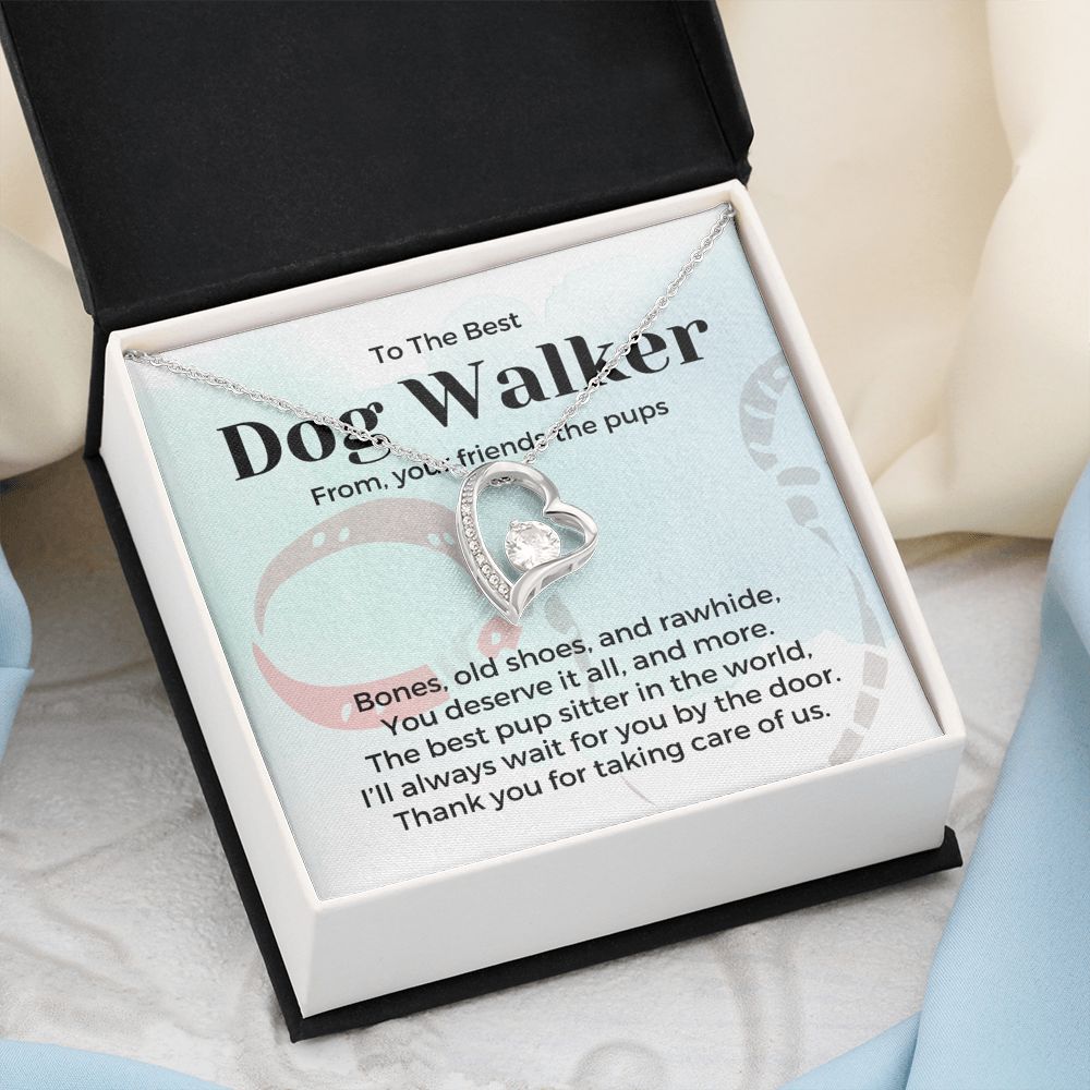 Dog Walker Gift, Forever Love Pendant Necklace