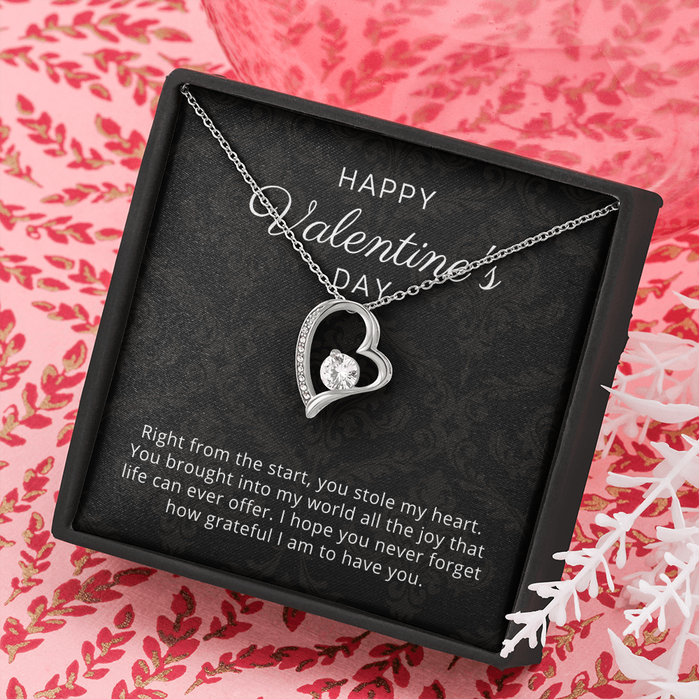 Happy Valentine's Day Gift for Her, Daughter, Girlfriend, Wife, Stepdaughter, Granddaughter, Niece, CZ Heart Pendant Necklace