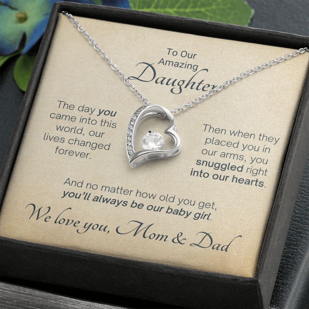 Snuggled Into Our Hearts - Mom & Dad Gift to Daughter