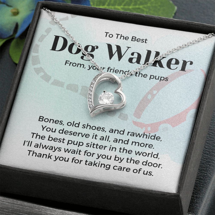 Dog Walker Gift, Forever Love Pendant Necklace