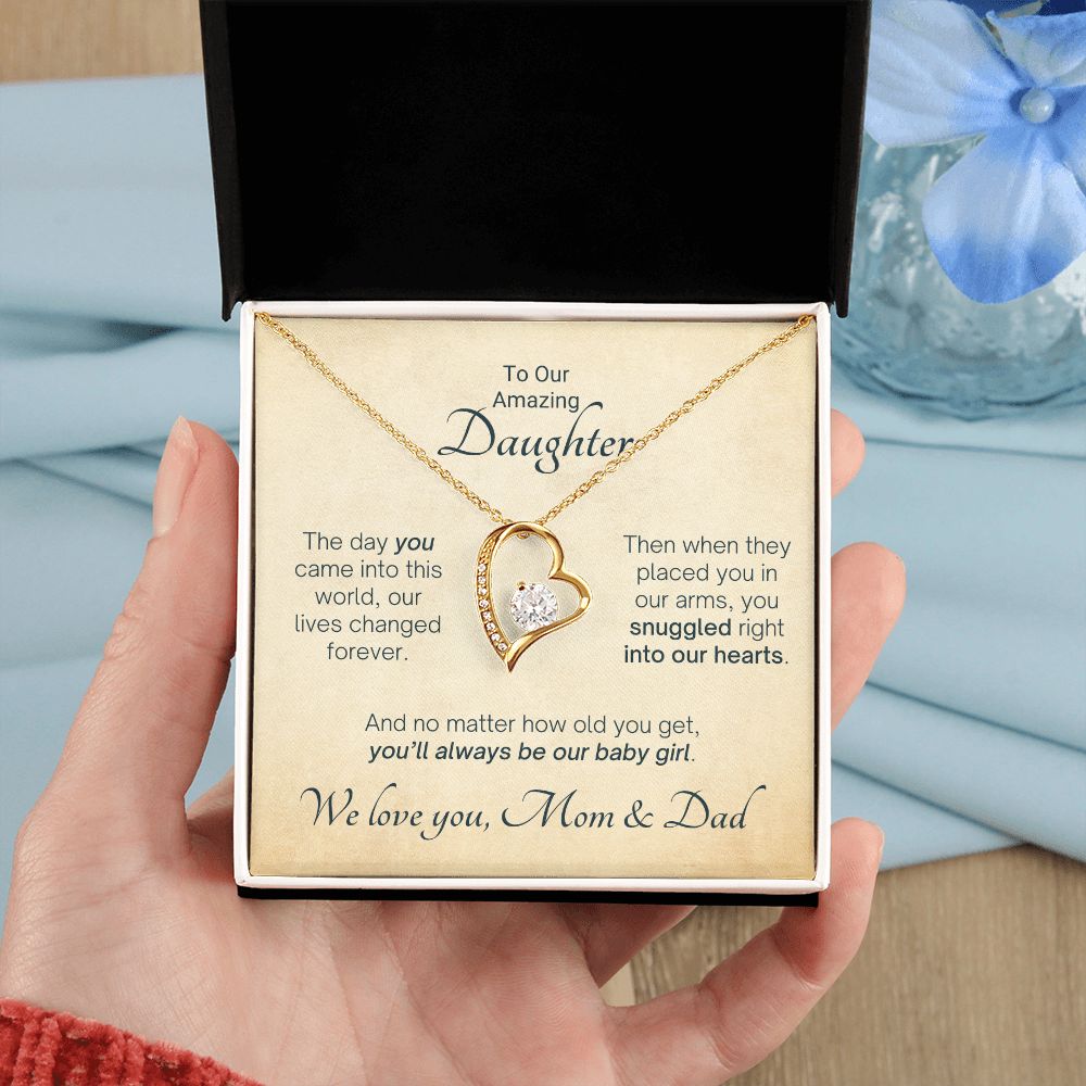 Snuggled Into Our Hearts - Mom & Dad Gift to Daughter