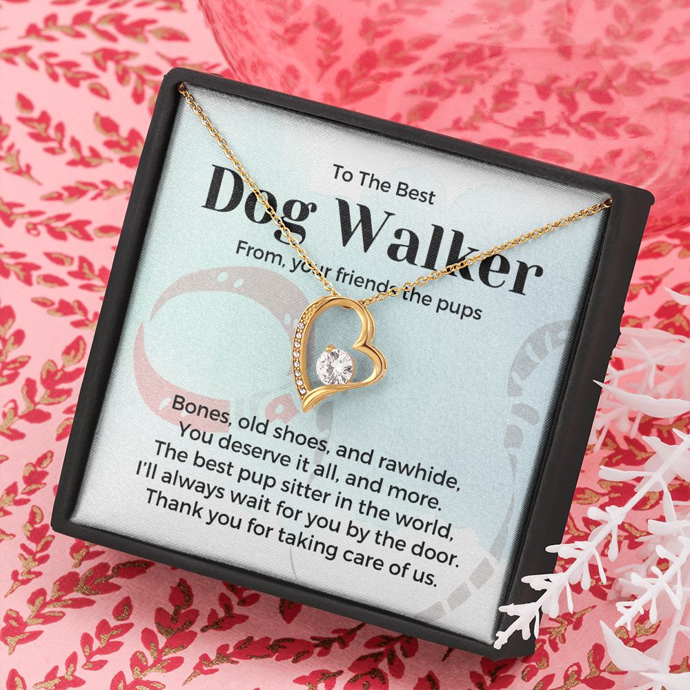 Dog Walker Gift, Forever Love Pendant Necklace