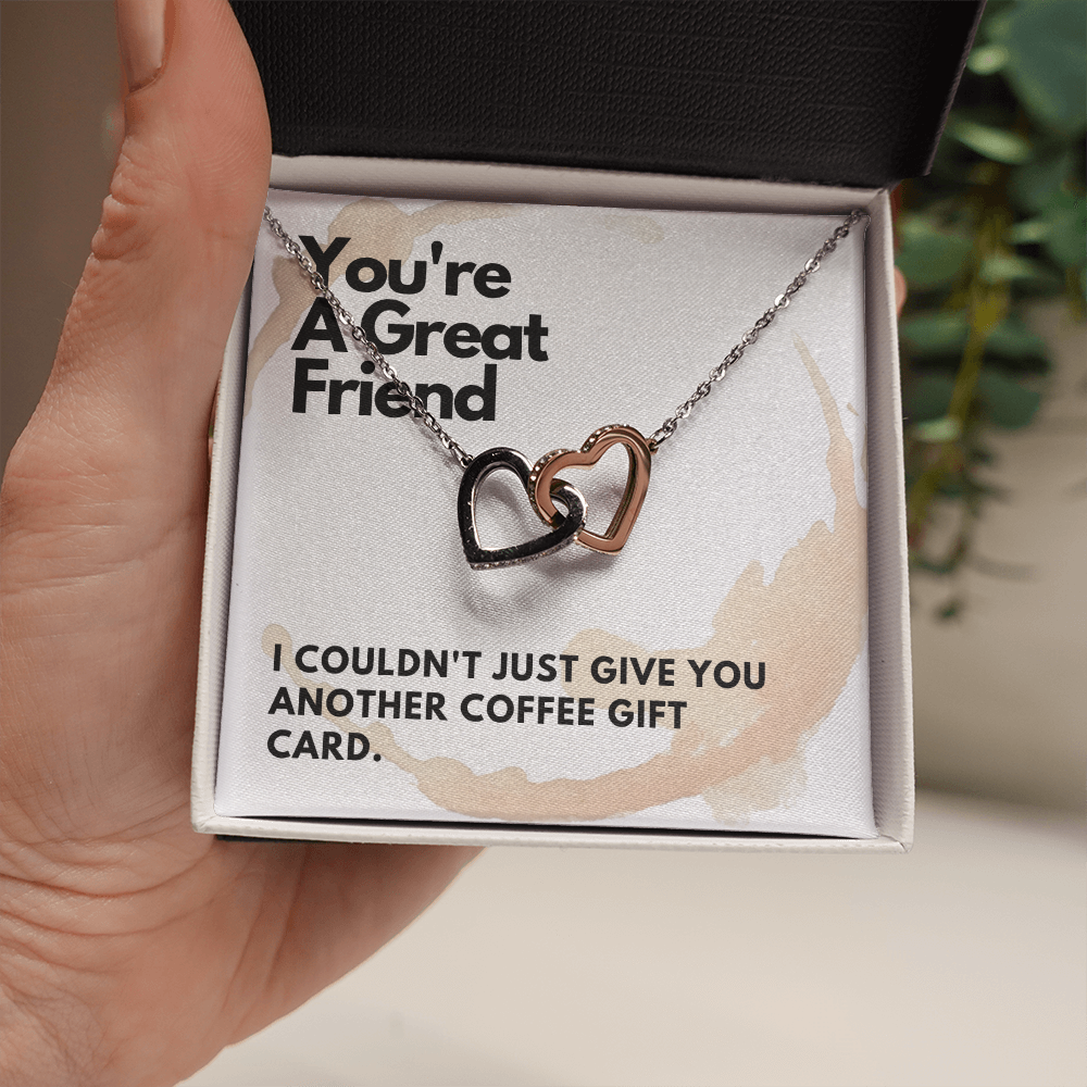 Friend Gift, Interlocking Hearts Necklace