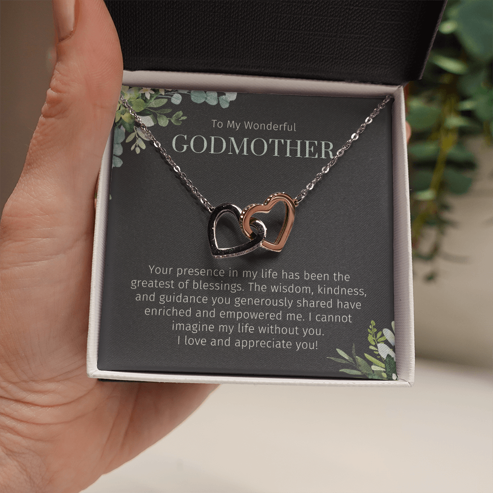Godmother Gift, Interlocking Hearts Necklace