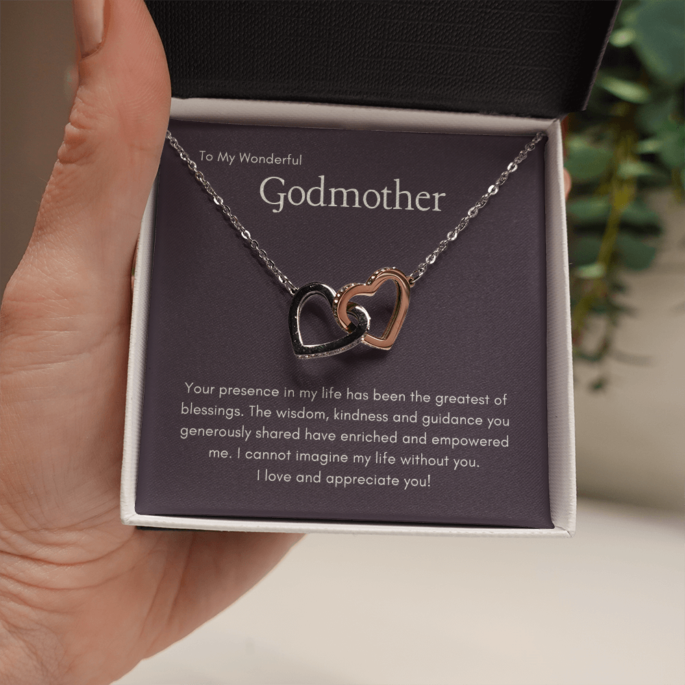 Godmother Gift, Interlocking Hearts Necklace