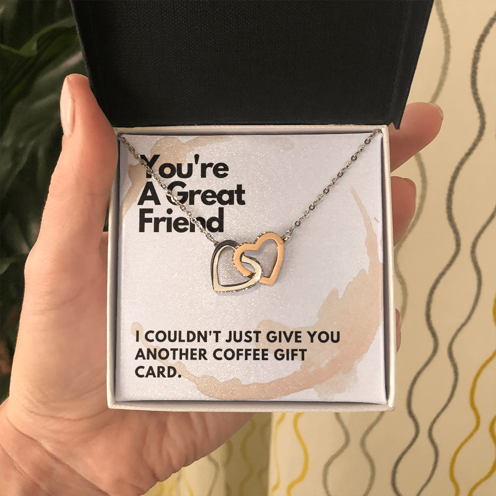 Friend Gift, Interlocking Hearts Necklace