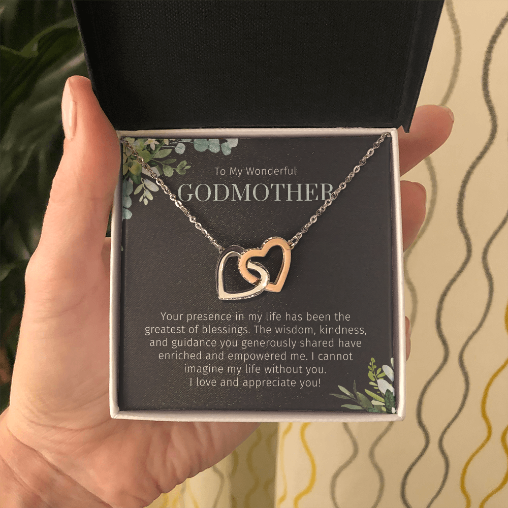 Godmother Gift, Interlocking Hearts Necklace