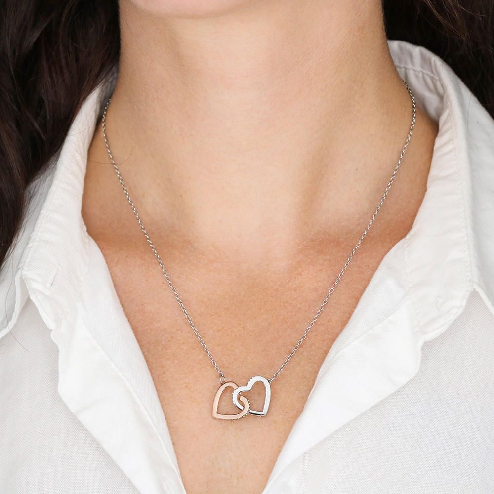 Friend Bridesmaid Proposal Necklace, Bridal Jewelry, Interlocking Hearts Pendant