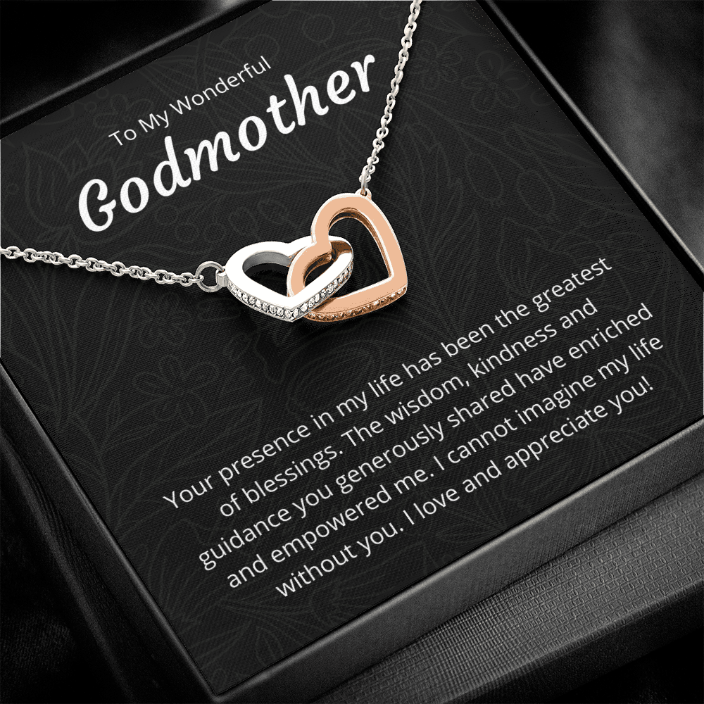 Godmother Gift, Interlocking Hearts Necklace