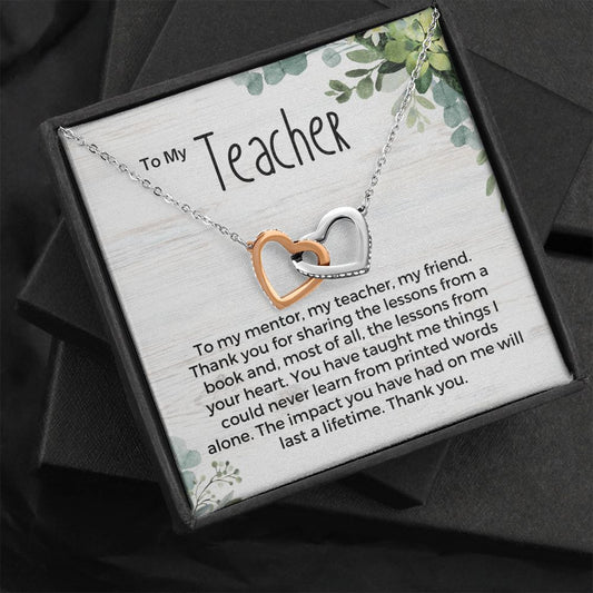 Teacher Appreciation Gift, Interlocking Hearts