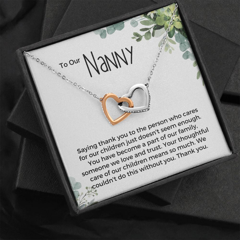 Nanny Thank You Gift, Interlocking Hearts