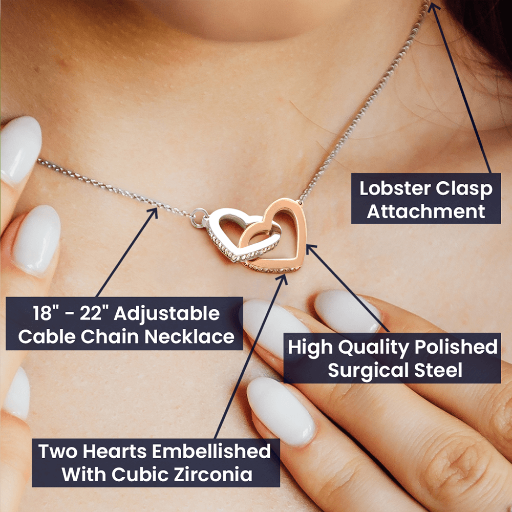 Sister Gift, Interlocking Hearts Necklace