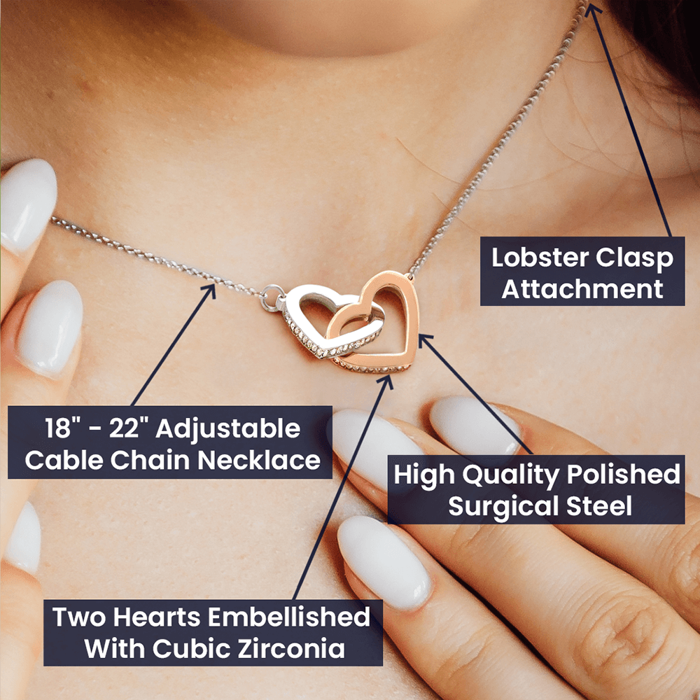 True Crime Junkie Gift for Mom, Interlocking Hearts Necklace