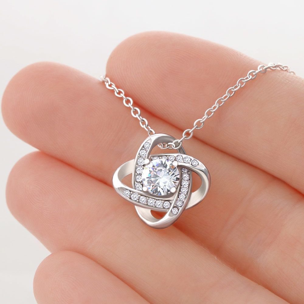 Friend Bridesmaid Proposal Necklace, Bridal Jewelry, Love Knot Pendant