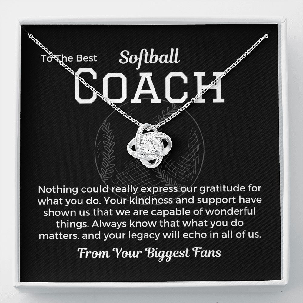 Softball Coach Gift From Team, Pendant Necklace