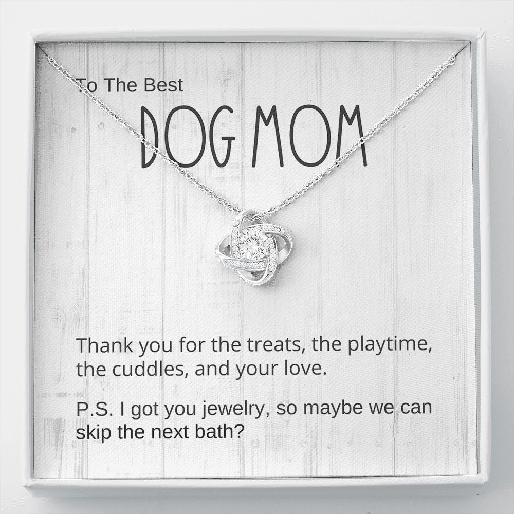Dog Mom Gift, Love Knot Pendant Necklace