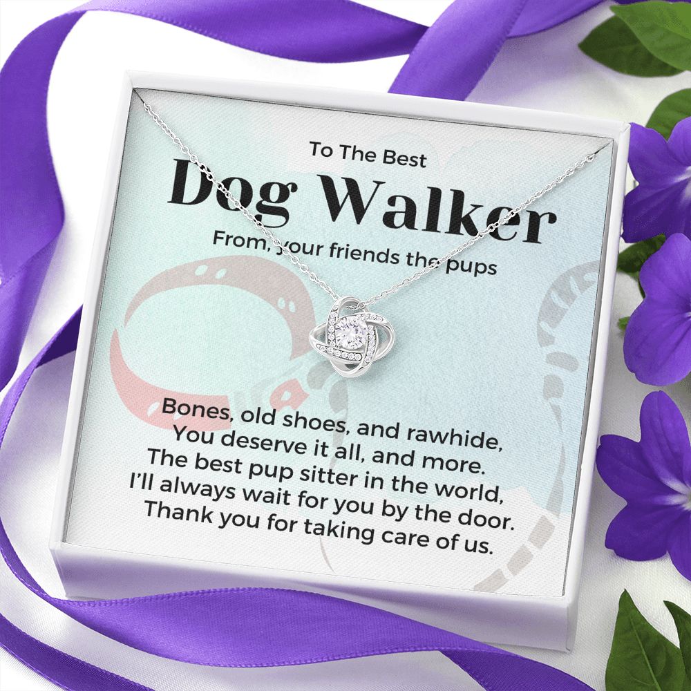 Dog Walker Gift, Love Knot Pendant Necklace