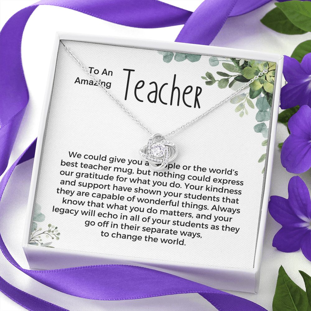 To Teacher from Parent Gift, Pendant Necklace