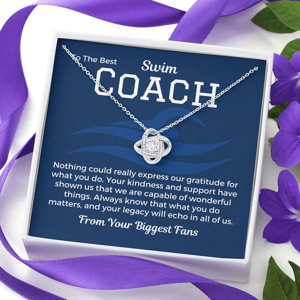 Swim Coach Gift From Team, Pendant Necklace