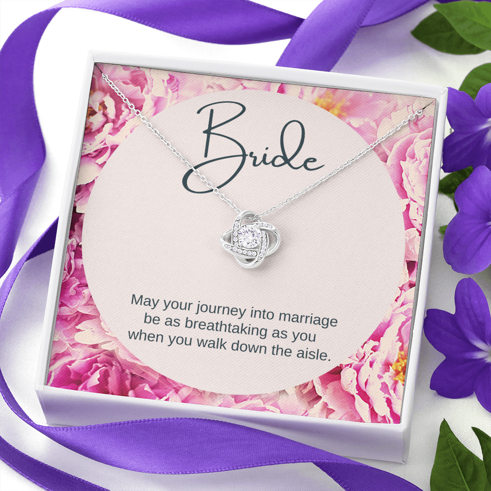 Bride Gift, Love Knot Pendant Necklace
