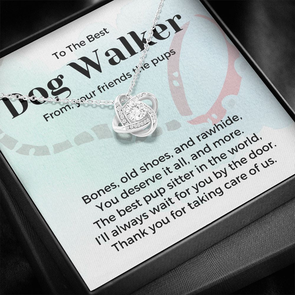 Dog Walker Gift, Love Knot Pendant Necklace