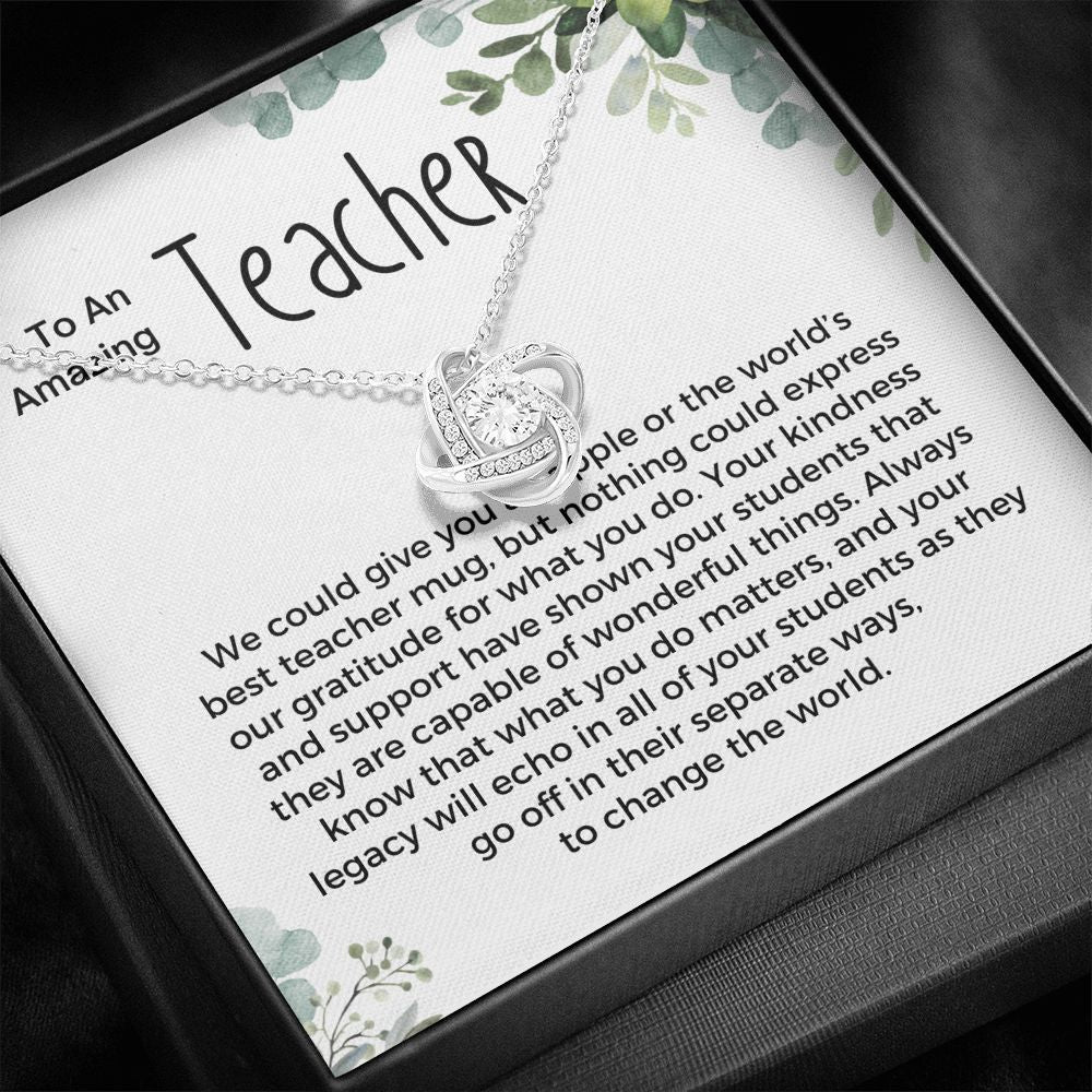 To Teacher from Parent Gift, Pendant Necklace